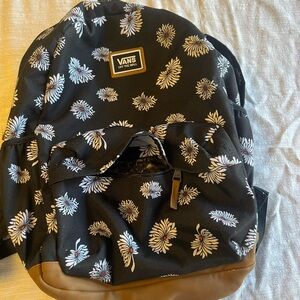Vans Black and White Floral Backpack